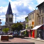 Vue de la ville de La Talaudière dans la Loire (42)