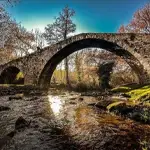 Vue du Pont du Diable dans la ville de Saint-Marcellin-en-Forêt dans la Loire (42)
